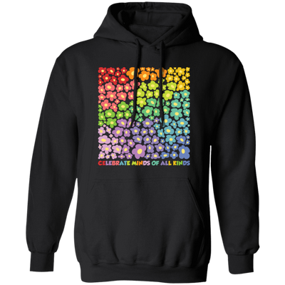 Celebrate Minds Of All Kinds, Colorfull Flower Pullover Hoodie