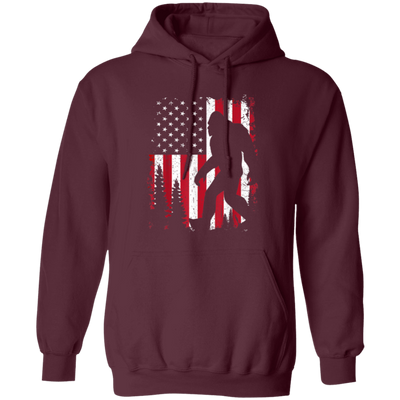 Bigfoot 4th Of July, American Love, USA Flag, Patriotic Gift Pullover Hoodie