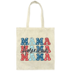 Mama, American Mama, Groovy Mama, Mommy's Day Canvas Tote Bag
