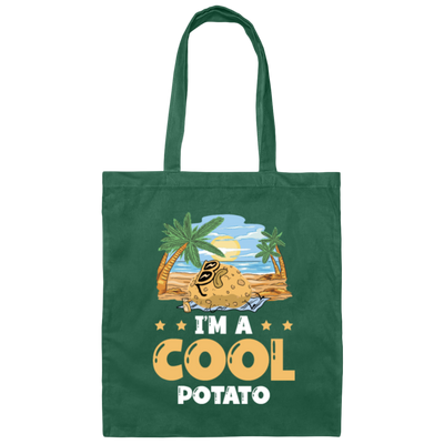 Summer Vibes, I Am A Cool Potato, Love Vegetarian Gift Canvas Tote Bag
