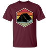 Tent Vintage, Retro Hexagon, Camping Motif With Tent Silhouette, Camp With Family Unisex T-Shirt