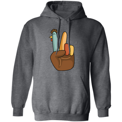 Hi Fall, Thanksgiving's Day, Peace Sign, Peace Sign Turkey, Funny Turkey, Turkey's Day Pullover Hoodie