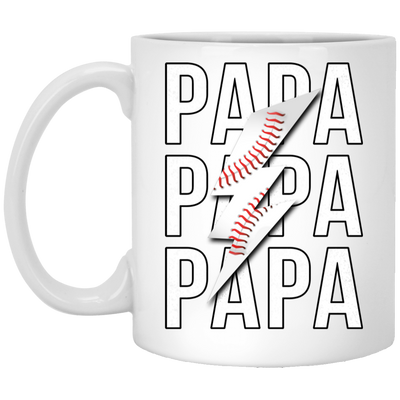 Papa Gift, Baseball Lover Gift, Love Baseball Gift, Papa Baseball Gift White Mug