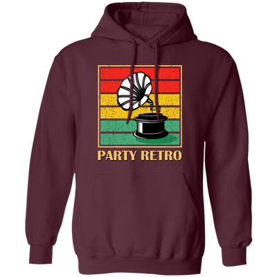 Retro Grammophone, Party Retro, Retro Music Pullover Hoodie