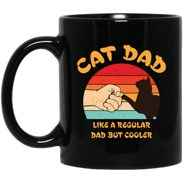 Cat Dad, Like A Regular Dad But Cooler, Cat Lover, Retro Cat