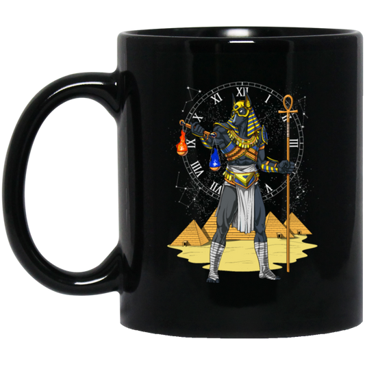 Anubis Egyptian, God Of The Afterlife Mythology, Therapy Gift Black Mug