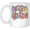 Cozy Season, Fall, Autumn, Groovy Fall Season White Mug