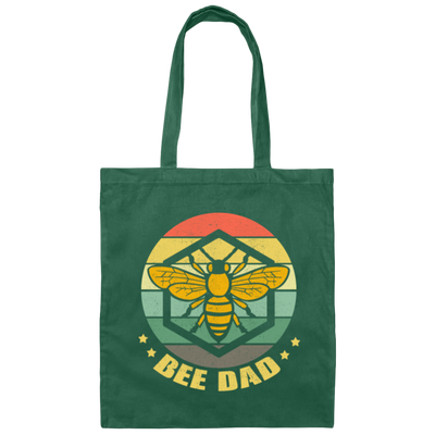 Retro Bee Dad Beekeeper, Beekeeping Honey Bees Canvas Tote Bag