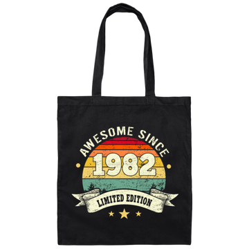 Retro 1982 Birthday Gift, Awesome Since 1982 Canvas Tote Bag