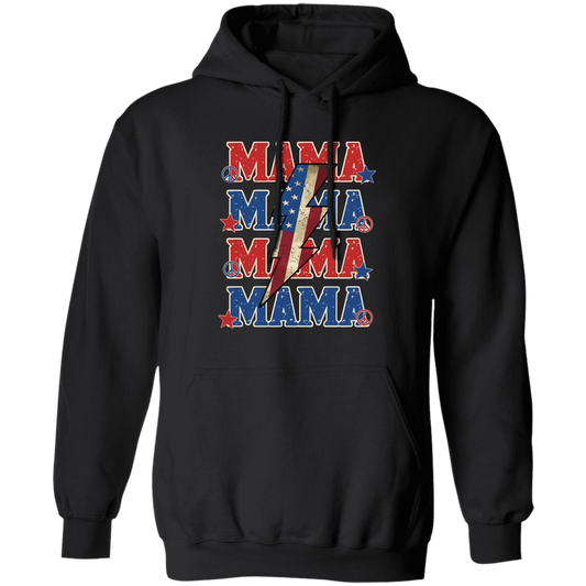 Mama American, Flash American, Peace And Star American Pullover Hoodie