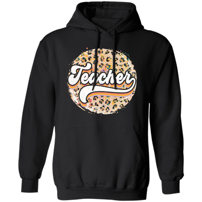 Teacher, Leopard Teacher, Baseball, Leopard Baseball Pullover Hoodie