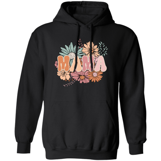 Mama Flowers Gift, Retro Flower, Vintage Flower For Mother's Day Pullover Hoodie