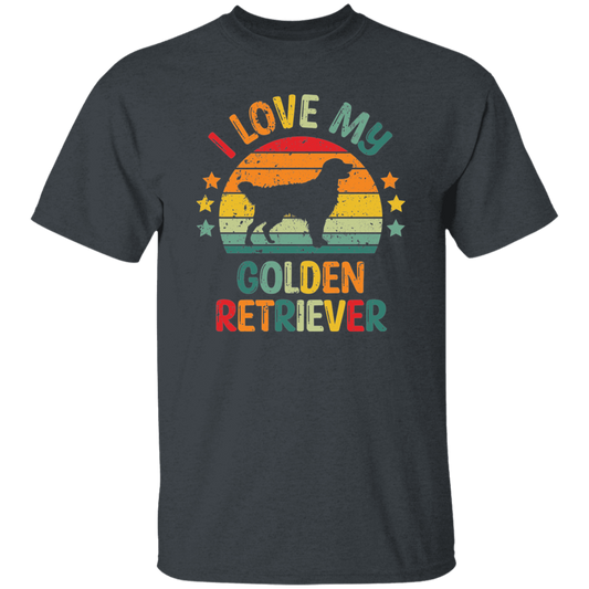 I Love My Golden Retriever, Retro Golden, Golden Silhouette Unisex T-Shirt