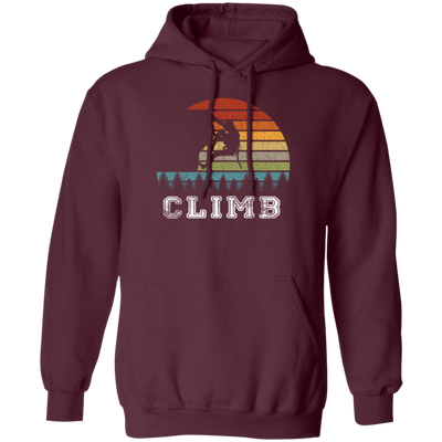 Bouldering Lover, Mountaineer Vintage Gift, Sporty Climb Climber Pullover Hoodie