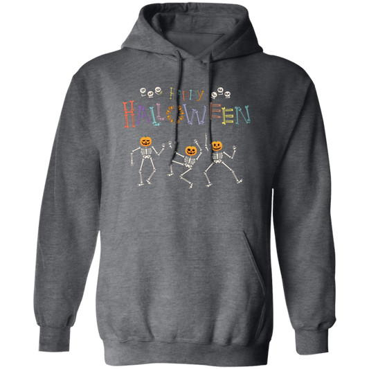 Happy Halloween, Skeleton Dancing, Funny Halloween Pullover Hoodie