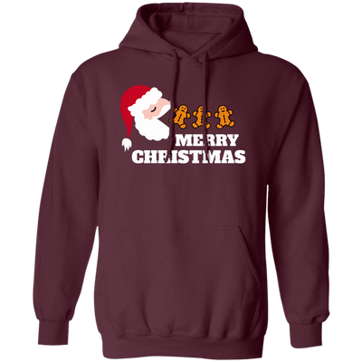 Merry Christmas, Santa Claus, Santa Pacman, Gingerbread Pullover Hoodie