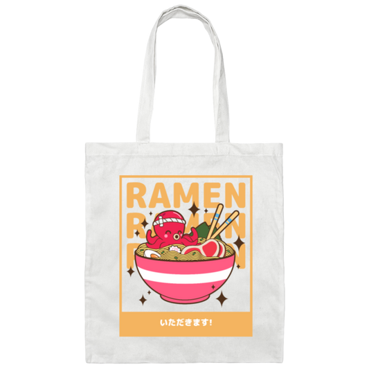 Love Ramen With Octopus My Ramen My Noodle Japanese Lover Canvas Tote Bag