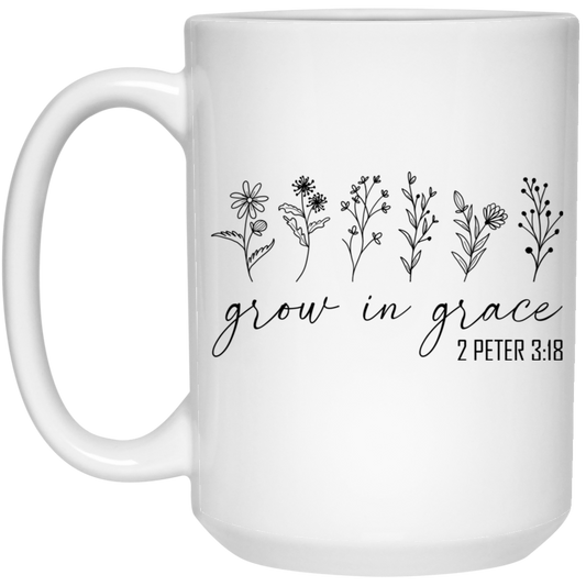 Grow In Grace, 2 Peter 3 18, Jesus Lover, Christian Lover White Mug