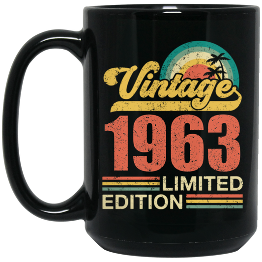 Hawaii 1963 Gift, Vintage 1963 Limited Gift, Retro 1963, Tropical Style Black Mug