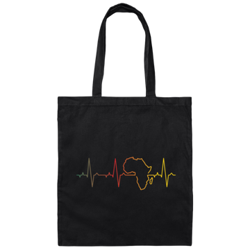 African Heartbeat Classic, Retro African Heartbeat Canvas Tote Bag