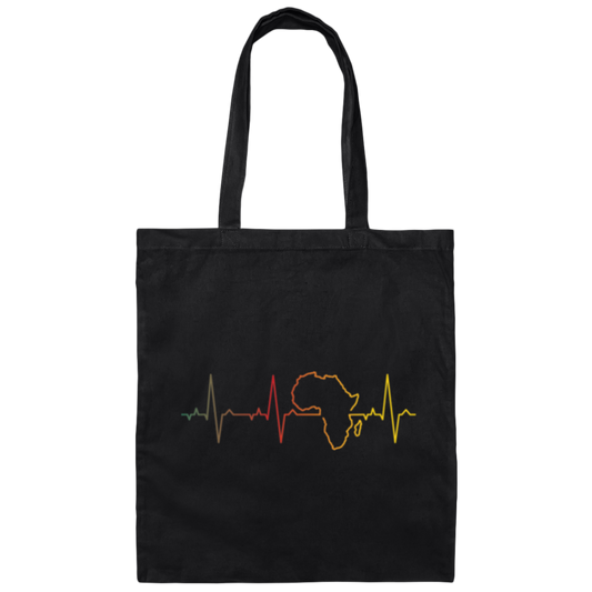 African Heartbeat Classic, Retro African Heartbeat Canvas Tote Bag