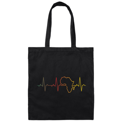 African Heartbeat Classic, Retro African Heartbeat Canvas Tote Bag