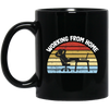 Perfect Gift For Anyone Practising Self Isolation, Work From Home Retro Black Mug