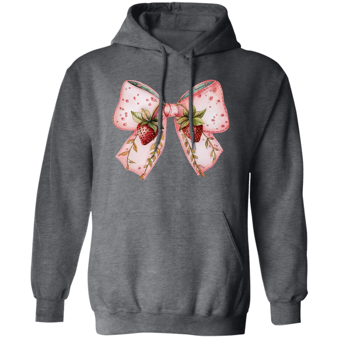 Pink Bow, Strawberry Lover, Strawberries Bow, Xmas Gift Christmas Pullover Hoodie