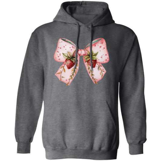 Pink Bow, Strawberry Lover, Strawberries Bow, Xmas Gift Christmas Pullover Hoodie