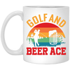 Golf And Beer Ace, Retro Golf, Golf With Beer White Mug