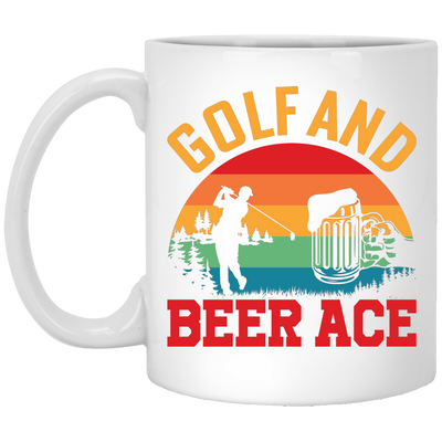 Golf And Beer Ace, Retro Golf, Golf With Beer White Mug