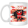 2023 Christmas, Build The Wall, Santa Building Wall, Merry Christmas, Trendy Christmas White Mug