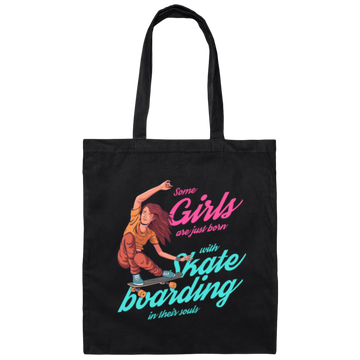 Skategirl, Skateboard, Skater, Skateboarding and Skateboarding Fans Gift Canvas Tote Bag