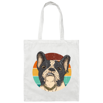 Retro Frenchie, Cute dog, French Bulldog, Dog Lovers, Vingtage Bulldog Gift Canvas Tote Bag
