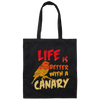 Canary Bird Life Is Better With A Fashionable Bird Vintage Canvas Tote Bag