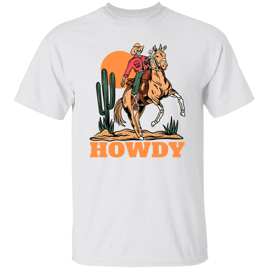 Howdy Cowboy, Cowboy In Desert, Cowboy With Horse Unisex T-Shirt