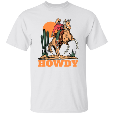 Howdy Cowboy, Cowboy In Desert, Cowboy With Horse Unisex T-Shirt