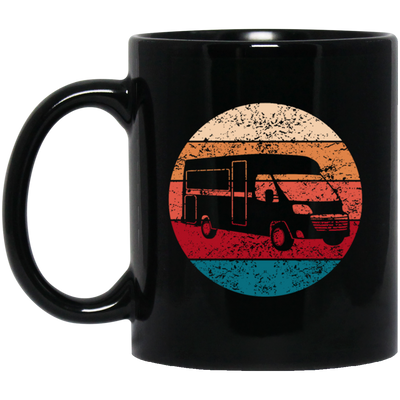 Camper Retro, Camping Vintage, Sun Gift For Camping Lover, Like To Camp Black Mug