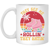 They See Me Rolling, They Hating, Retro Rollerblade White Mug