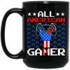 All American Gamer, America Gaming, American Flag Black Mug