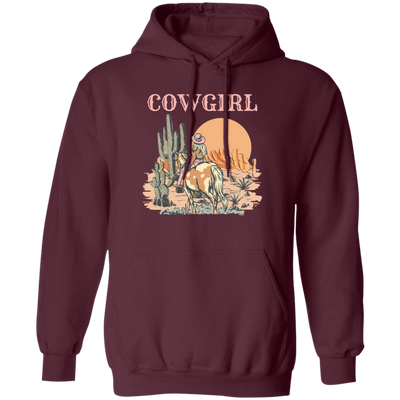 Cowboy Lover Gift, Cowgirl Life In Desert, Long Live Cowgirl Pullover Hoodie