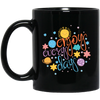 Cool Colorful Motivational Quote With Space, Love Life, Enjoy Every Day Black Mug