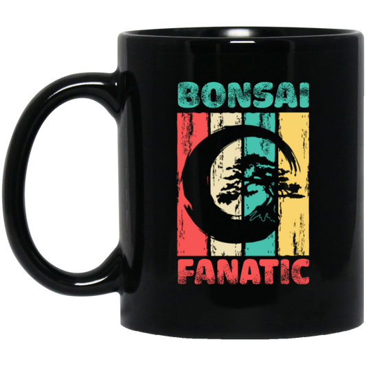 Bonsai Fanatic Retro, Vintage Bonsai, Bonsai Lover, Best Bonsai Gift Black Mug