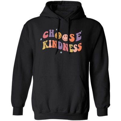 Retro Happy Face, Choose Kindness, Men Women Positive Pullover Hoodie