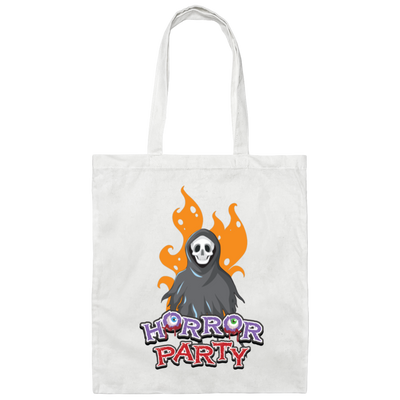 Horror Party, Horror Death, Halloweem Death Canvas Tote Bag
