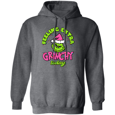 Feeling Extra Grinchy Today, Pink Grinchmas, Green Grinch, Merry Christmas, Trendy Christmas Pullover Hoodie