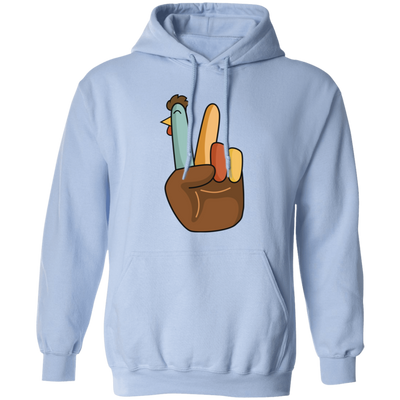 Hi Fall, Thanksgiving's Day, Peace Sign, Peace Sign Turkey, Funny Turkey, Turkey's Day Pullover Hoodie