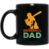 Baseball Dad, Gift For Dad, Vintage Baseball Dad, American Football Black Mug