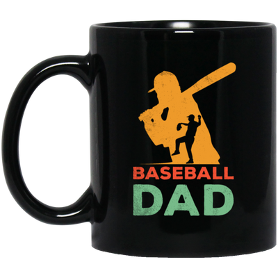 Baseball Dad, Gift For Dad, Vintage Baseball Dad, American Football Black Mug