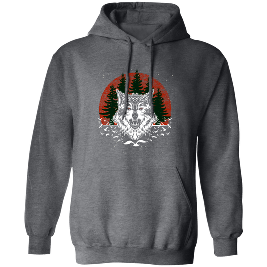 Cool Wolf, Wolf Lover Gift, The Wild Gift, Retro Wolf, Wildwolf Love Gift Pullover Hoodie